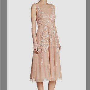 Bcbgmaxazria Nude Blush Sheer Cocktail Dress